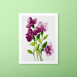 Loose Watercolor Flower Sketch Art Print - Scarlet Lake (Exclusive Print!) | Artwork by Rese