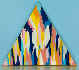 14" Original Abstract Triangle Painting: "Khmara" | Artwork by Rese