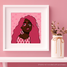 Load image into Gallery viewer, Valentine Girl #1 (Half-Circle Version) Portrait Art Print (Exclusive Print!) | Artwork by Rese
