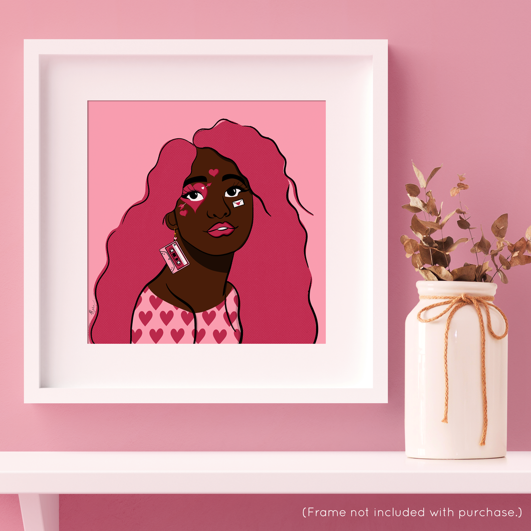 Valentine Girl #1 Portrait Art Print | Artwork by Rese