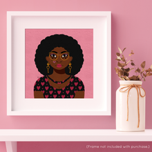Load image into Gallery viewer, Valentine Girl #3 Portrait Art Print | Artwork by Rese
