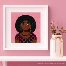 Load image into Gallery viewer, Valentine Girl #3 v2 Portrait Art Print (Exclusive Print!) | Artwork by Rese
