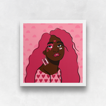Load image into Gallery viewer, Valentine Girl #1 (Half-Circle Version) Portrait Art Print (Exclusive Print!) | Artwork by Rese
