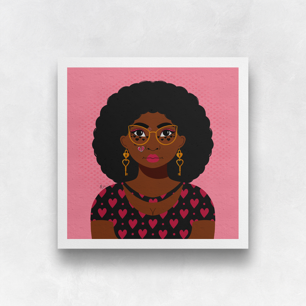 Valentine Girl #3 Portrait Art Print | Artwork by Rese