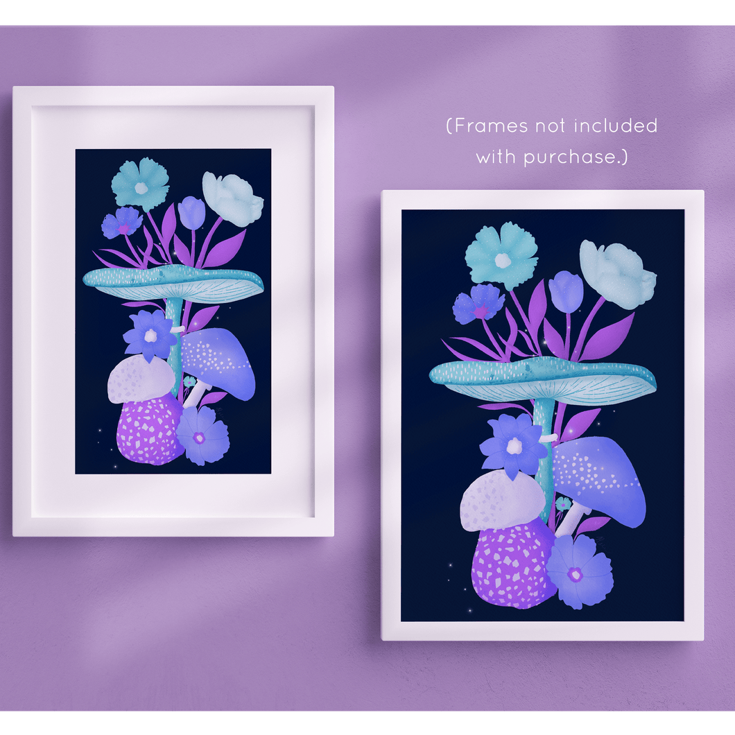 Mushrooms and Blooms II Art Print | Artwork by Rese