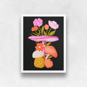 Mushrooms and Blooms III Art Print | Artwork by Rese