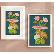 Load image into Gallery viewer, Mushrooms and Blooms VII Art Print | Artwork by Rese
