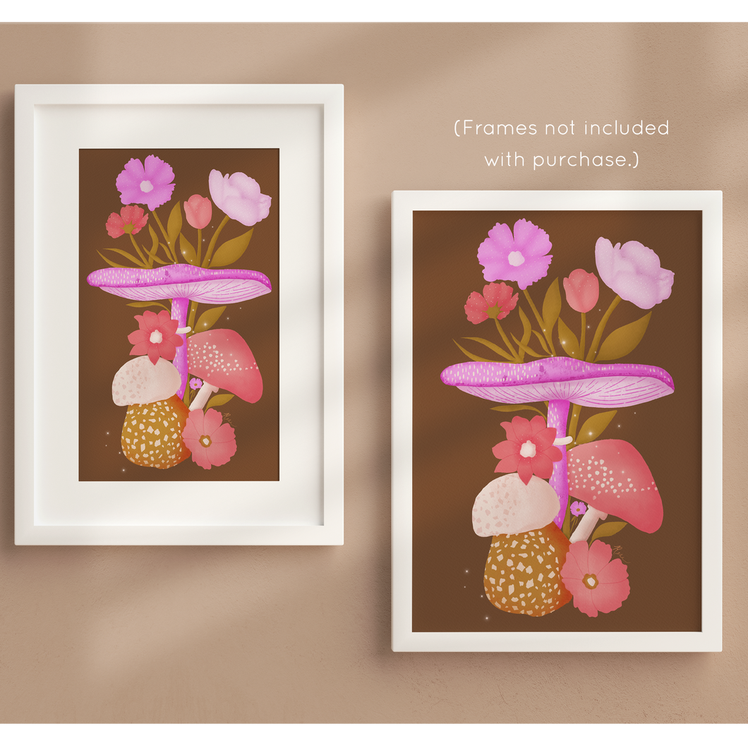 Mushrooms and Blooms V Art Print | Artwork by Rese