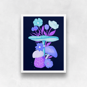 Mushrooms and Blooms II Art Print | Artwork by Rese