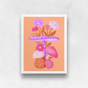 Mushrooms and Blooms VI Art Print | Artwork by Rese