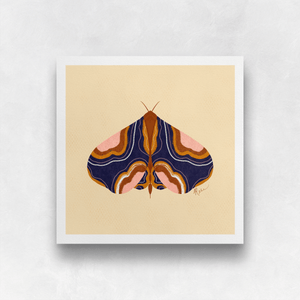 Boho Moth - Blue Art Print | Artwork by Rese