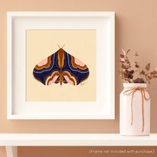 Load image into Gallery viewer, Boho Moth - Blue Art Print | Artwork by Rese
