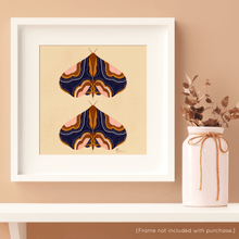 Load image into Gallery viewer, Boho Moth II - Blue Art Print (Exclusive Print!) | Artwork by Rese
