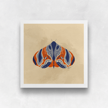 Load image into Gallery viewer, Moth - Blue and Orange Art Print | Artwork by Rese
