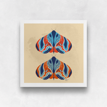 Load image into Gallery viewer, Moth - Blue, Orange, Red Art Print (Exclusive Print!) | Artwork by Rese
