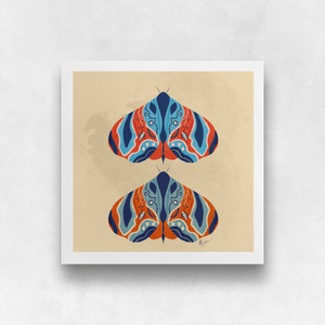 Moth - Blue, Orange, Red Art Print (Exclusive Print!) | Artwork by Rese