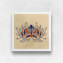 Load image into Gallery viewer, Moth - Blue and Orange with Embellishment Art Print (Exclusive Print!) | Artwork by Rese
