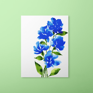 Bold Watercolor Blooms Art Print - Blue | Artwork by Rese