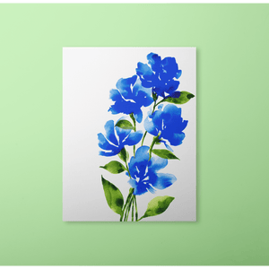 Bold Watercolor Blooms Art Print - Blue | Artwork by Rese
