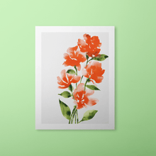 Load image into Gallery viewer, Bold Watercolor Blooms Art Print - Orange | Artwork by Rese
