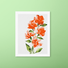 Load image into Gallery viewer, Bold Watercolor Blooms Art Print - Orange | Artwork by Rese
