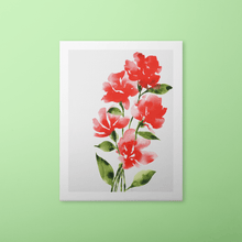 Load image into Gallery viewer, Bold Watercolor Blooms Art Print - Red | Artwork by Rese
