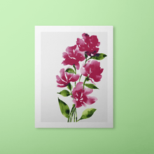 Load image into Gallery viewer, Bold Watercolor Blooms Art Print - Reddish Purple | Artwork by Rese
