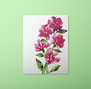 Bold Watercolor Blooms Art Print - Reddish Purple | Artwork by Rese