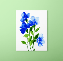 Load image into Gallery viewer, Loose Watercolor Flower Sketch Art Print - Blue | Artwork by Rese
