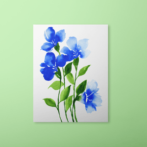 Loose Watercolor Flower Sketch Art Print - Blue | Artwork by Rese