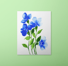 Load image into Gallery viewer, Loose Watercolor Flower Sketch Art Print - Blue | Artwork by Rese
