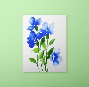Loose Watercolor Flower Sketch Art Print - Blue | Artwork by Rese