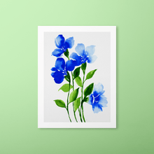 Load image into Gallery viewer, Loose Watercolor Flower Sketch Art Print - Blue | Artwork by Rese
