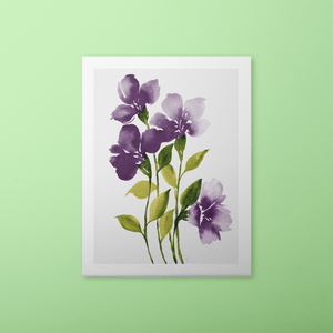 Loose Watercolor Flower Sketch Art Print - Dark Purple | Artwork by Rese