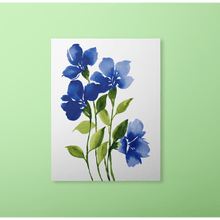 Load image into Gallery viewer, Loose Watercolor Flower Sketch Art Print - Navy | Artwork by Rese

