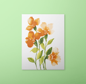 Loose Watercolor Flower Sketch Art Print - Orange | Artwork by Rese