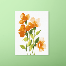Load image into Gallery viewer, Loose Watercolor Flower Sketch Art Print - Orange | Artwork by Rese
