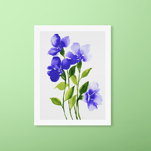 Loose Watercolor Flower Sketch Art Print - Purple II | Artwork by Rese