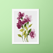 Load image into Gallery viewer, Loose Watercolor Flower Sketch Art Print - Scarlet Lake (Exclusive Print!) | Artwork by Rese
