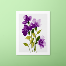 Load image into Gallery viewer, Loose Watercolor Flower Sketch Art Print - True Purple | Artwork by Rese
