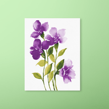 Load image into Gallery viewer, Loose Watercolor Flower Sketch Art Print - True Purple | Artwork by Rese
