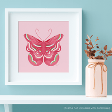 Load image into Gallery viewer, Bold Butterfly - Pink, White, and Green Art Print | Artwork by Rese
