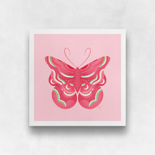 Load image into Gallery viewer, Bold Butterfly - Pink, White, and Green Art Print | Artwork by Rese

