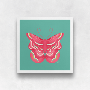 Bold Butterfly - Pink, White, and Green II Art Print (Exclusive Print!) | Artwork by Rese