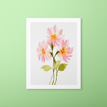 Load image into Gallery viewer, Pink Watercolor Flower Trio Art Print | Artwork by Rese

