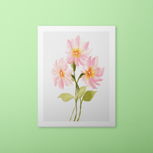 Load image into Gallery viewer, Pink Watercolor Flower Trio Art Print | Artwork by Rese
