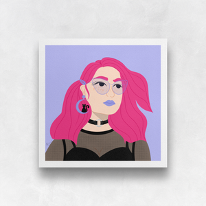 Pretty in Pink (and Very Peri!) II Portrait Art Print | Artwork by Rese