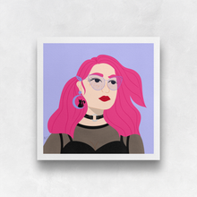 Load image into Gallery viewer, Pretty in Pink (and Very Peri!) Portrait Art Print | Artwork by Rese
