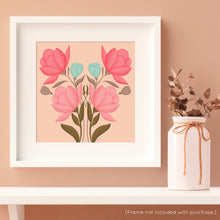 Load image into Gallery viewer, Symmetrical Floral Bouquet - Rustic Sand Art Print | Artwork by Rese
