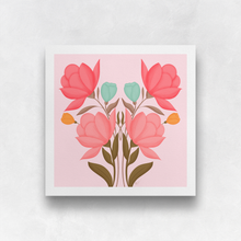 Load image into Gallery viewer, Symmetrical Floral Bouquet - Rustic Pink II Art Print | Artwork by Rese
